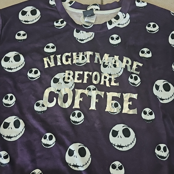 Women's S(4-6) The Nightmare Before Christmas Velour Pajama Set Kack Skeleton - Picture 2 of 11